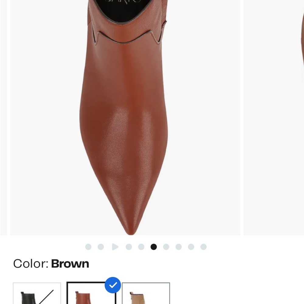 Franco Sarto Mala Chestnut Ankle Booties with Kitten Heel